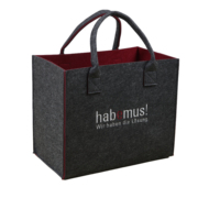 Großhandel Benutzerdefiniertes Logo GRS-Zertifizierte Polyester-Filztasche Einfarbig mit Reißverschluss Tragbar Direkt ab Werk REACH AZO-Frei