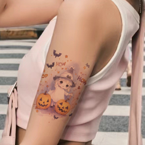 Tatuajes Temporales de Halloween, Pegatina de <span class=keywords><strong>Brazo</strong></span>, Calabaza Divertida de Halloween, Murciélago de Bruja, <span class=keywords><strong>Tatuaje</strong></span> Impermeable de Dibujos Animados PARA LA Pierna del <span class=keywords><strong>Brazo</strong></span> DE LA Niña - Product Image 4