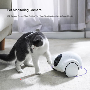Köpek bakımı kamera dağıtıcı besleyici 1080P Full HD Wifi kamera 360 ° serbestçe hareket 2 yönlü ses App 30 gün uzun bekleme Pet Robot oyuncaklar - Product Image 4