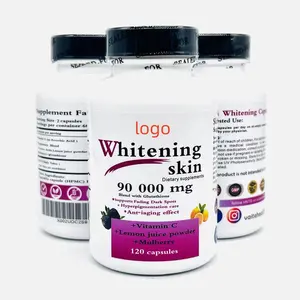 Nhãn hiệu riêng tùy chỉnh 120 viên nang làm sáng da bổ sung dành cho người lớn vitamin OEM ODM chống lão hóa chai đóng gói 3 chai 24 tháng