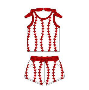 Ropa Deportiva Personalizada, Lazos de Béisbol, Nuevos Diseños, Shorts de Yoga para Niñas, Vestido con Forro, Shorts Deportivos, Conjuntos, Ropa Infantil al por Mayor - Product Image 3