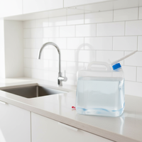 Seau en plastique HDPE transparent de 10 litres avec couvercle et poignée pour le stockage du whisky, de la vodka, de la soda, de l'eau minérale, de la bière, du champagne, surface anti-UV