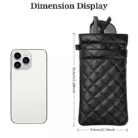 Estuche Portátil para Gafas de Doble Capa de Cuero PU Suave con Correa de Transporte, Bolsa Impermeable para Guardar Lentes