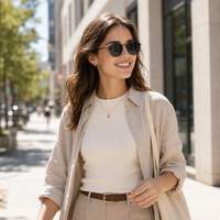 Lunettes de soleil à clipser vintage en acier inoxydable, de haute qualité, élégantes, classiques, tendance, rétro, de luxe, nouvelle collection