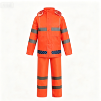 Ensemble de pluie durable avec bandes réfléchissantes visibles la nuit pour agents de circulation, agents de sécurité, travailleurs routiers et agents d'assainissement