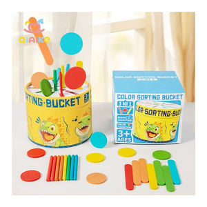 Giocattolo educativo Montessori nuova classificazione dei colori per bambini del cilindro di gioco 5-7 anni secchio di smistamento di colore del legno - Product Image 1