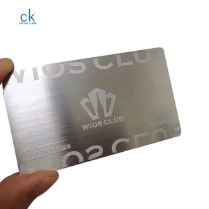 0.5/0.8mm Thickness Custom Stainless Steel Metal Business Card With Magnetic Stripe Nfc Chip