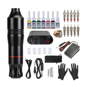 Kit Completo de Máquina de Tatuaje Eléctrica de Aleación de Aluminio para <span class=keywords><strong>Principiantes</strong></span>, Mini Equipo de Suministro de Crema de 10 ml, Pigmentos, Tatuaje sin Dolor - Product Image 1