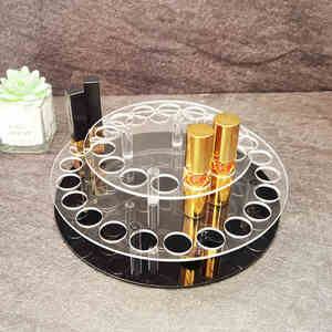Xoay rõ ràng Vòng Acrylic Son môi/Son bóng/trang điểm mỹ phẩm Organizer Vòng xoay mini Son môi Set hiển thị kệ - Product Image 6