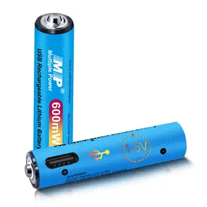 यूएसबी रिचार्जेबल लिथियम एएए बैटरी के साथ ट्रिपल एक ली आयन बैटरी प्रकार-सी चार्ज केबल 1.5V 600mWh 1h त्वरित-प्रभारी