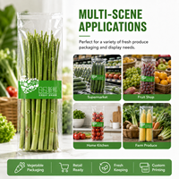 Sacs d'emballage pour produits frais de qualité alimentaire, personnalisables avec logo, en BOPP cellophane auto-adhésifs pour légumes