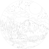 Kit de peinture à l'huile sur bois imprimé paysage moderne par numéros, toile ronde de 20 cm