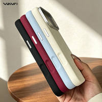 VAWI S131 Nouvelle Tendance Coque de Téléphone Antichoc en Silicone Liquide avec Support d'Objectif pour iPhone 17 18 Pro Max Chargement Magnétique