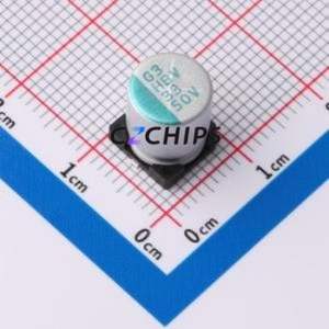 Condensateur électrolytique hybride solide-liquide en aluminium HBV330M1HTR-0810 SMD, D8xL10mm 33uF 20% 50V 8mm - Product Image 1