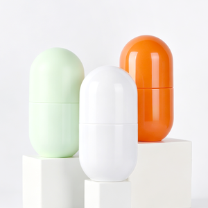 Bouteille en plastique de grande capacité (500 ml) en forme de capsule, emballage plastique vide personnalisé pour compléments en poudre - Product Image 2