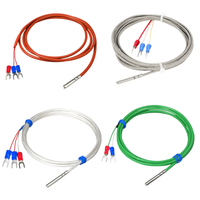 4Mm Diameter Probe Fleksibel PT100 RTD Sensor PT1000 Sensor Suhu 3 Kawat Kabel PTFE 400C PT Detektor Resistansi Termometer