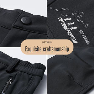<span class=keywords><strong>Pantaloni</strong></span> da <span class=keywords><strong>uomo</strong></span> leggeri invernali Soft Shell <span class=keywords><strong>in</strong></span> <span class=keywords><strong>pile</strong></span> foderato a doppia fibbia idrorepellente ad alta elasticità tessuto traspirante - Product Image 4