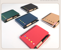 Carnets à spirale personnalisés en carton rigide avec feuilles mobiles et notes autocollantes de différentes couleurs – Vente en gros