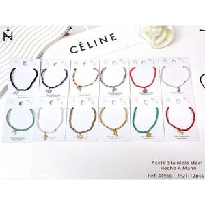 Bracelet élastique en cristal avec pendentif en acier inoxydable, 6 styles variés, PULSERA - Product Image 3