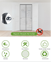 Moustiquaire magnétique moderne extra résistante en fibre de verre, anti-insectes, ignifuge et durable pour portes de maison et de bureau