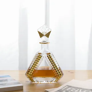 Carafe à whisky en cristal plaqué or de luxe, nouveau Design, pour cadeau promotionnel