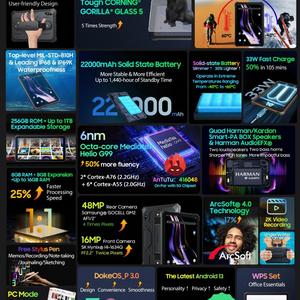 Blackview Active 8 Pro Rugged <b>Tablet</b> PC Android 13 10.36" 2.4K Display Helio G99 8GB 256GB <b>Tablet</b> PC 22000mAh <b>Waterproof</b> <b>Tablet</b> - Product Image 6