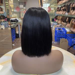 Perruque Bob SDD 8 pouces 2*6 Kim Closure, cheveux vietnamiens bruts lisses, couleur noir naturel, coupe droite, sans colle - Product Image 3