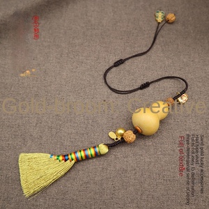Pendentif gourde <span class=keywords><strong>balai</strong></span> or de Style chinois créatif gourde naturelle lanière de rétroviseur de voiture nouveauté pendentif de voiture cadeau - Product Image 4
