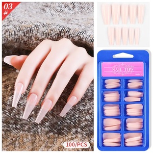 Chuyên Nghiệp 100Pcs ABS Acrylic Nail Mẹo Hot Bán Đầy Đủ Bìa Pháp Nữ Diễn Viên Ballet Hạnh Nhân Thiết Kế Nhân Tạo Móng Tay Nguồn Cung Cấp - Product Image 2