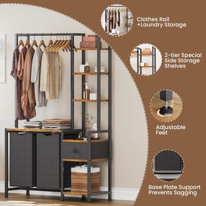 Simple, large-capacity coat <b>rack</b>, floor-standing <b>clothes</b> <b>rack</b>, multi-functional storage <b>rack</b> for home and bedroom, shoe <b>rack</b>, - Product Image 2
