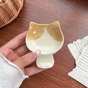 Di alta qualità Design bianco e Beige gatto carino grazioso piatto in ceramica porcellana piatto di immersione per la <span class=keywords><strong>cucina</strong></span> di gnocchi di pasta di Sushi - Product Image 6