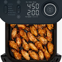 Friteuse intelligente 6 en 1 avec panier en céramique antiadhésif de 8 pintes, fenêtre d'affichage, écran tactile numérique, température maximale de 450 ° F pour une cuisson rapide