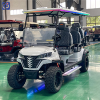 Voiture de golf électrique CAMP 72v avec batterie au lithium, alimentée par énergie solaire, avec 6 sièges de luxe pour les terrains de golf et l'usage personnel