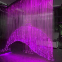 Lustre contemporain moderne personnalisé en cristal, suspension longue à fibres optiques, éclairage décoratif pour hall d'hôtel, villa, escalier