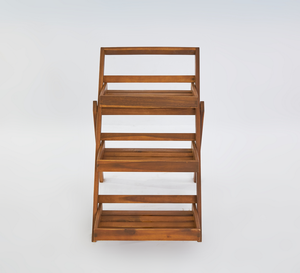 Maceta de jardín de 3 niveles de madera para exteriores, estante decorativo para macetas con acabado de revestimiento de PE - Product Image 5