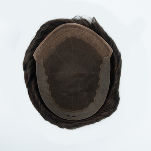 Peluca para hombre Color 1B Q6 Base, tupé de encaje francés en stock - Product Image 6