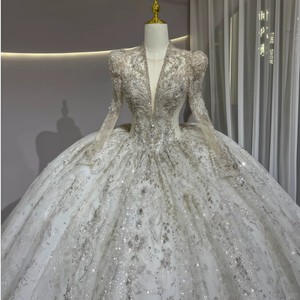 <span class=keywords><strong>Robe</strong></span> de mariée col V perlé paillettes <span class=keywords><strong>robe</strong></span> de bal <span class=keywords><strong>robe</strong></span> de cérémonie civile personnalisée Jfh10 - Product Image 6