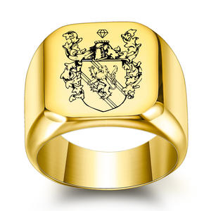 Moda Lion King Jewelry Ring Acero inoxidable Círculo grande Luz Fina Anillos <span class=keywords><strong>de</strong></span> joyería para hombres - Product Image 1