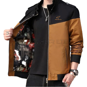 Veste Safari Décontractée en PU Tissé avec Fermeture Éclair et Col Montant, Grande Taille, Grand Revers, Service OEM pour Hommes - Product Image 2
