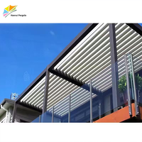 Store banne en alliage d'aluminium coupe-vent télécommandé pour pergola et patio extérieur