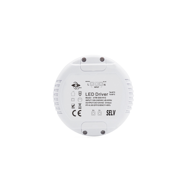 60w 12v 24v Constant Voltage Led Driver Round Shape Led Driver