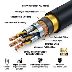 Câble <span class=keywords><strong>HDMI</strong></span> à <span class=keywords><strong>fibre</strong></span> <span class=keywords><strong>optique</strong></span> active AOC Ultra HD 8K 2.1 4K, longue distance de 15 mètres à 50 mètres - Product Image 3