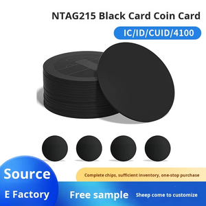 <span class=keywords><strong>Carte</strong></span> NFC Ntag215 en forme de pièce de monnaie, autocollant NFC 213 noir anti-contrefaçon, petite <span class=keywords><strong>carte</strong></span> NFC étanche 13,56 MHz pour contrôle d'accès - Product Image 3