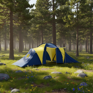 Carpa de Camping Azul y Amarilla para 9 Personas, Tela Oxford, Refugio Exterior Resistente, Tres Estaciones, Una Habitación, Una Sala de Estar - Product Image 2