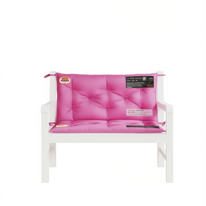 Coussin de banc d'extérieur en polyester rose 39,4 x 19,7 pouces, matelassé, résistant à l'eau, amovible et lavable, pour siège de jardin - Product Image 1