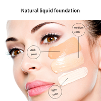 Foundation Cair OEM Grosir Asam Hialuronat Minyak Pelembap Matte Glow Foundation Cair untuk Kulit Gelap Kering Full Coverage BB CC Cream