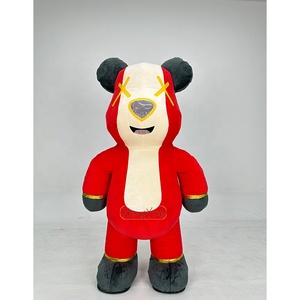 大人のためのインフレータブルレッドバイオレントベアマスコットコスチューム広告カスタムジャイアント漫画動物ウォーキングぬいぐるみファンシードレス - Product Image 1