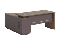 Bureau de direction en bois personnalisé au design moderne, bureau de luxe en forme de L pour PDG, table d'usine
