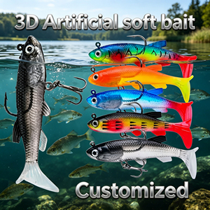 Señuelo de Pesca de Goma/Silicona con Cabeza Plomada para Lubina y <span class=keywords><strong>Lucio</strong></span>, 13.5g, Señuelo Hundido con Anzuelo, Aparejos de Pesca en Lago - Product Image 1