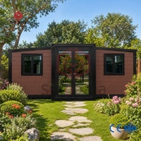 Maison conteneur extensible à 2 chambres avec structure en acier pour chambres de villégiature et commandes en gros